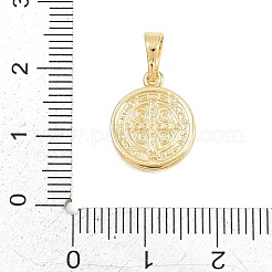 Religiöse Messinganhänger mit Mikropavé-Fassung aus klaren Zirkonia&nbsp;KK-D258-38G-02