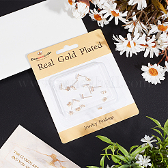 6 шт. 2 шт. фурнитура для сережек-гвоздиков из латуни с кубическим цирконием в виде звезды и луны KK-BBC0012-70