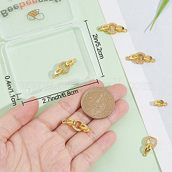 6 комплект латунных застежек с микропаве из прозрачного кубического циркония KK-BBC0005-73