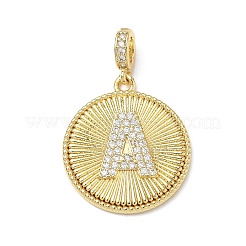 Латунные микропаве прозрачные подвески с фианитом&nbsp;KK-L253-17G