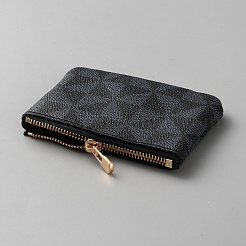 Мини-кошелек для монет из искусственной кожи с треугольным принтом и застежкой-молнией из золотистого сплава&nbsp;AJEW-WH20080-45C