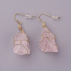 Naturali Quarzo Rosa ciondola&nbsp;EJEW-F228-A02