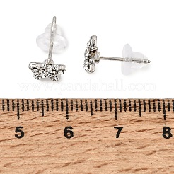 Pendientes de botón de aleación con rhinestone para mujer&nbsp;AL-CBA004A-01P