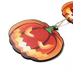 ハロウィンの装飾  カボチャの木製吊り下げ壁装飾  ジュートより糸付き  260x117x4mm&nbsp;WOOD-I010-15