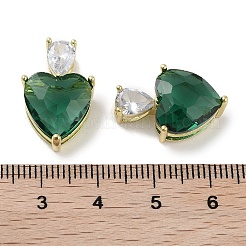 Настоящие 18-каратные позолоченные подвески из латуни с микропаве из кубического циркония&nbsp;KK-R161-04G-08