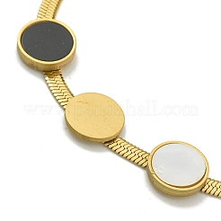Braccialetti a catena piatta in acciaio inossidabile smaltato 304 con placcatura ionica (ip)&nbsp;BJEW-H617-01G