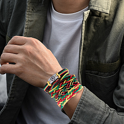 Geflochtene Lederarmbänder für Männer und Frauen&nbsp;BJEW-CL0001-43B