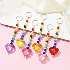 Porte-clés acryliques coeur&nbsp;HJEW-JM01373