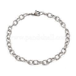 201 Edelstahl-Kabelkettenarmbänder&nbsp;STAS-T077-15P