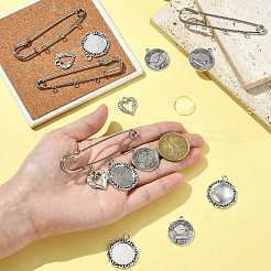 Наборы для изготовления плоских круглых памятных фотоподвесок из сплава своими руками DIY-FS0009-23