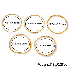 5 шт. 5 варианта летних латунных браслетов с круглыми бусинами и крестом из эластичной ткани&nbsp;FV3491