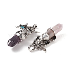 Большие заостренные подвески из натуральных и синтетических драгоценных камней и индиголитовых страз G-G855-06AS