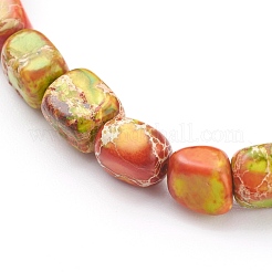 Натуральный регалит / имперская яшма / морские отстойники стрейч браслеты из яшмы BJEW-JB05927