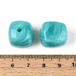 不透明なアクリルビーズ  正方形  ダークシアン  17x16x16mm  穴：2.7mm&nbsp;OACR-ZX006-33L