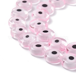 Handmade bösen Blick lampwork flache runde Perle Stränge&nbsp;X-LAMP-L058-8mm-15