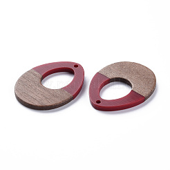 Pendentifs en résine opaque et bois de noyer&nbsp;RESI-T035-37