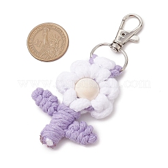 4 шт. 4-х цветные хлопковые подвесные украшения из цветов HJEW-JM02823