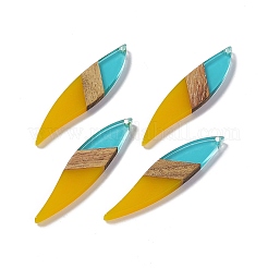 Большие подвески из прозрачной смолы и орехового дерева&nbsp;RESI-M027-08E