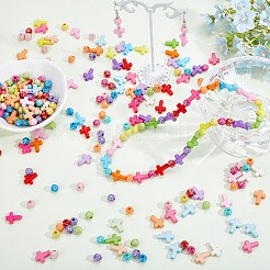 600pcs 3 styles de perles acryliques opaques&nbsp;SACR-PA0001-12