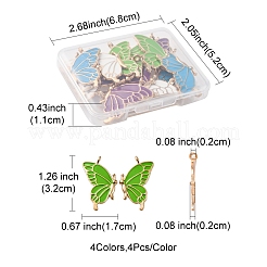 8 пара двухцветных эмалевых подвесок из сплава ENAM-FS0002-49