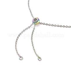 Placcatura ionica (ip) 304 acciaio inossidabile scorrevole collana makings&nbsp;AJEW-JB00950-02