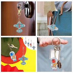 5D-Diamantmalerei-Schlüsselanhänger-Set „Astronaut&nbsp;DIY-WH0195-70A