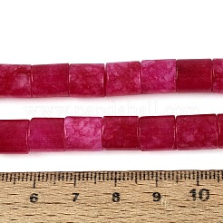 染め加工天然石ホワイトジェイドビーズ連売り  コラム  サクランボ色  8x8~10mm  穴：0.9~1.2mm  約42~44個/連  14.37~15.35インチ（36.5~39cm）&nbsp;G-Q606-77A-05