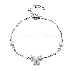 Браслеты-бабочки из нержавеющей стали 304 BJEW-C098-01B-P