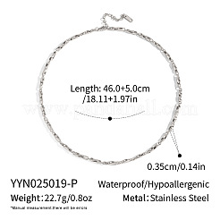 Минималистичные ожерелья из витой цепочки из нержавеющей стали 304 для женщин&nbsp;WL2320-2