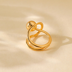 Регулируемые кольца для пальцев из латуни с круглыми бусинами FS-WG25FED-01