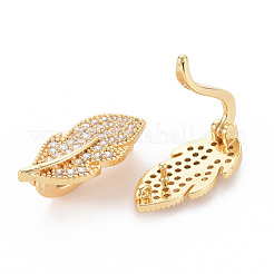 Застежки-твистеры из латуни с микропейвом и прозрачным фианитом KK-S354-321-NF