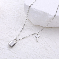 Минималистичные ожерелья с замком-ключом из нержавеющей стали для женщин YV5372