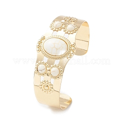 Bracciale rigido aperto con perline ovali in resina&nbsp;BJEW-F452-01A