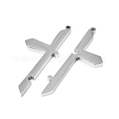 変色しない304ステンレススチールの大きなペンダント  クロス  ステンレス鋼色  57x37x3mm  穴：2mm&nbsp;STAS-N095-088