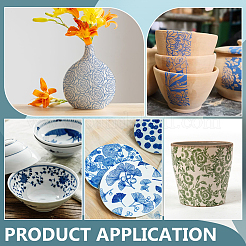 6 шт. 6 стиля бумажных керамических наклеек DIY-BC0015-30A