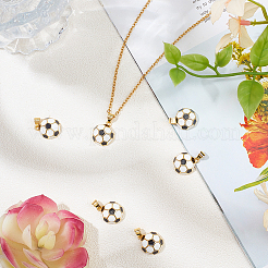 ラックメッキ真鍮ペンダント6個。  エナメル  カドミウムフリー＆鉛フリー  長持ちメッキ  サッカーのチャーム  18KGP本金メッキ  16x14x6.5mm  穴：5x3.5mm&nbsp;KK-BBC0018-41