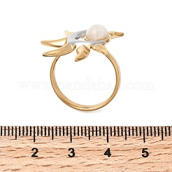 Кольца с лунным камнем из нержавеющей стали 304 для женщин&nbsp;RJEW-B137-01