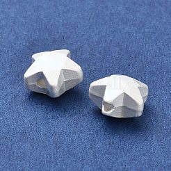 マット合金ビーズ  スター  マットシルバーカラー  10x10x6mm  穴：1.4mm&nbsp;PALLOY-R145-04MS