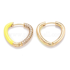 Orecchini a cerchio huggie in zirconi cubici trasparenti micro pavè&nbsp;EJEW-P187-M