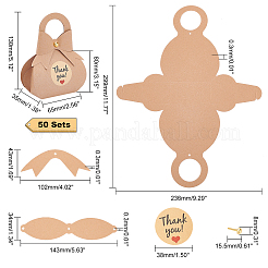 50 набор коробок для конфет из крафт-бумаги CON-PH0002-54