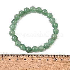Braccialetti elasticizzati da donna con perline rotonde di quarzo verde fragola naturale&nbsp;GG-CBA3F02-01