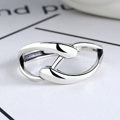 Крест-накрест родиевое покрытие 925 регулируемые кольца из стерлингового серебра FS-WG76C09-01