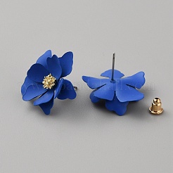 Серьги-гвоздики из сплава 3d с цветком&nbsp;LS-EJEW-WH0016-08C