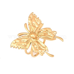 Открытые кольца-манжеты в форме бабочки из нержавеющей стали 304&nbsp;RJEW-Z137-03G