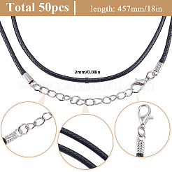 50 шт. вощеный шнур из искусственной кожи для изготовления ожерелий&nbsp;AJEW-SP0001-04