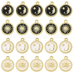 10 шт. 2 стильных эмалевых подвесок из сплава с изображением солнца и луны&nbsp;ENAM-YW0006-75A