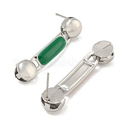 Pendientes de botón esmaltados de acero inoxidable 304&nbsp;EJEW-S229-15P-08