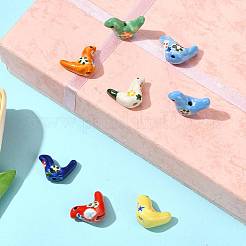 8 шт. 7-х цветные фарфоровые бусины ручной работы с принтом PORC-FS0001-39