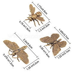 3 шт. 3 латунных декоративных элементов&nbsp;DJEW-NB0001-33