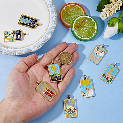 8 шт. 8 стиля Таро 304 нержавеющая сталь эмалированные подвески&nbsp;STAS-DC0017-30